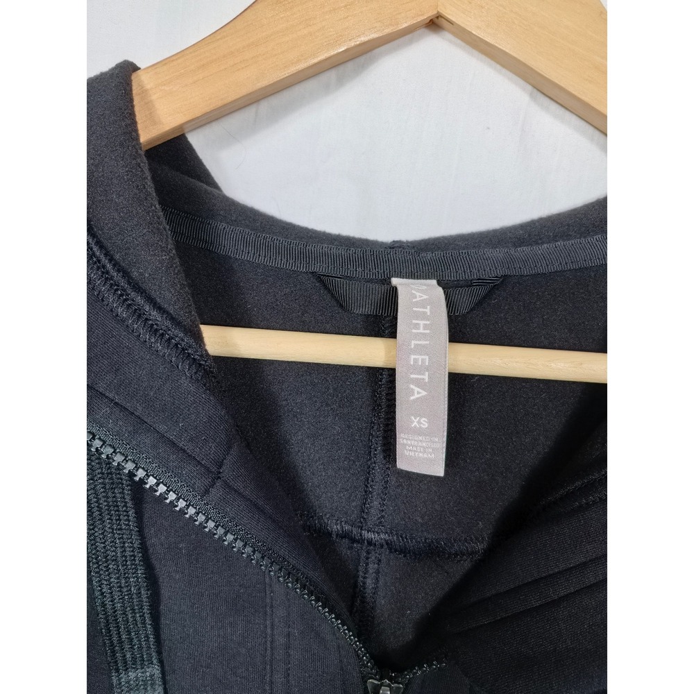 Athleta Full Zip Hoodie XS Black Thumbholes Sporty Off-Duty Wellness-core‎ - Picture 6 of 13